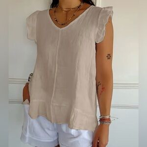 Beige Linen Blouse